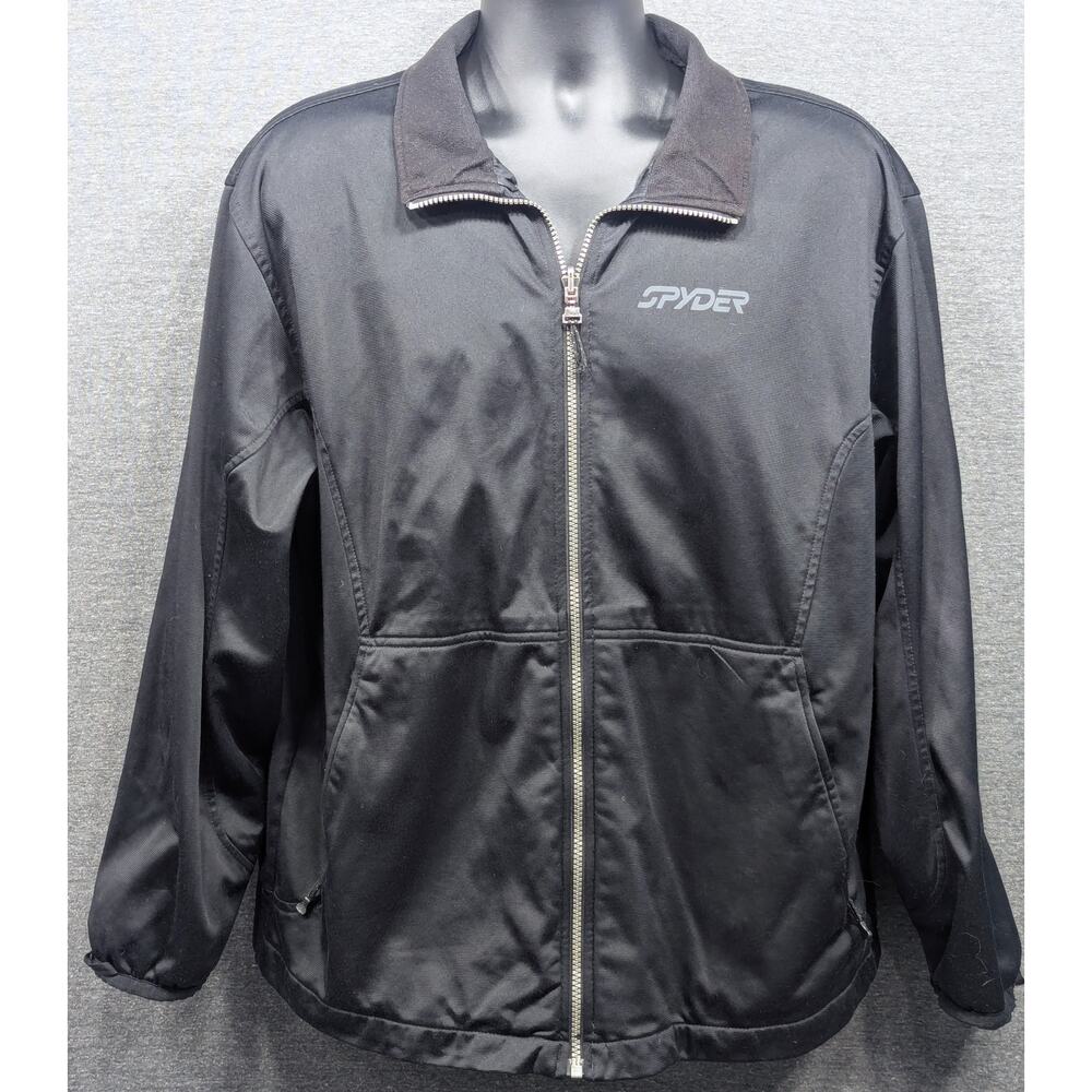 SPYDER Mens Jacket - Black, Full Zip, Windbreaker, Size Large